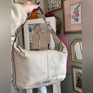 Coach Hobo Leather White Metallic Shoulder bag